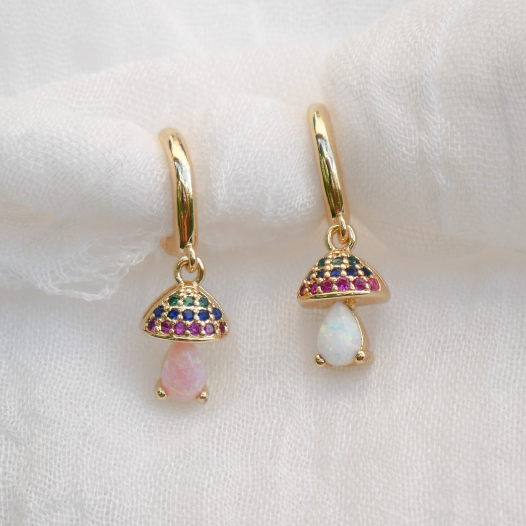 Magic Mushroom Huggie Earrings